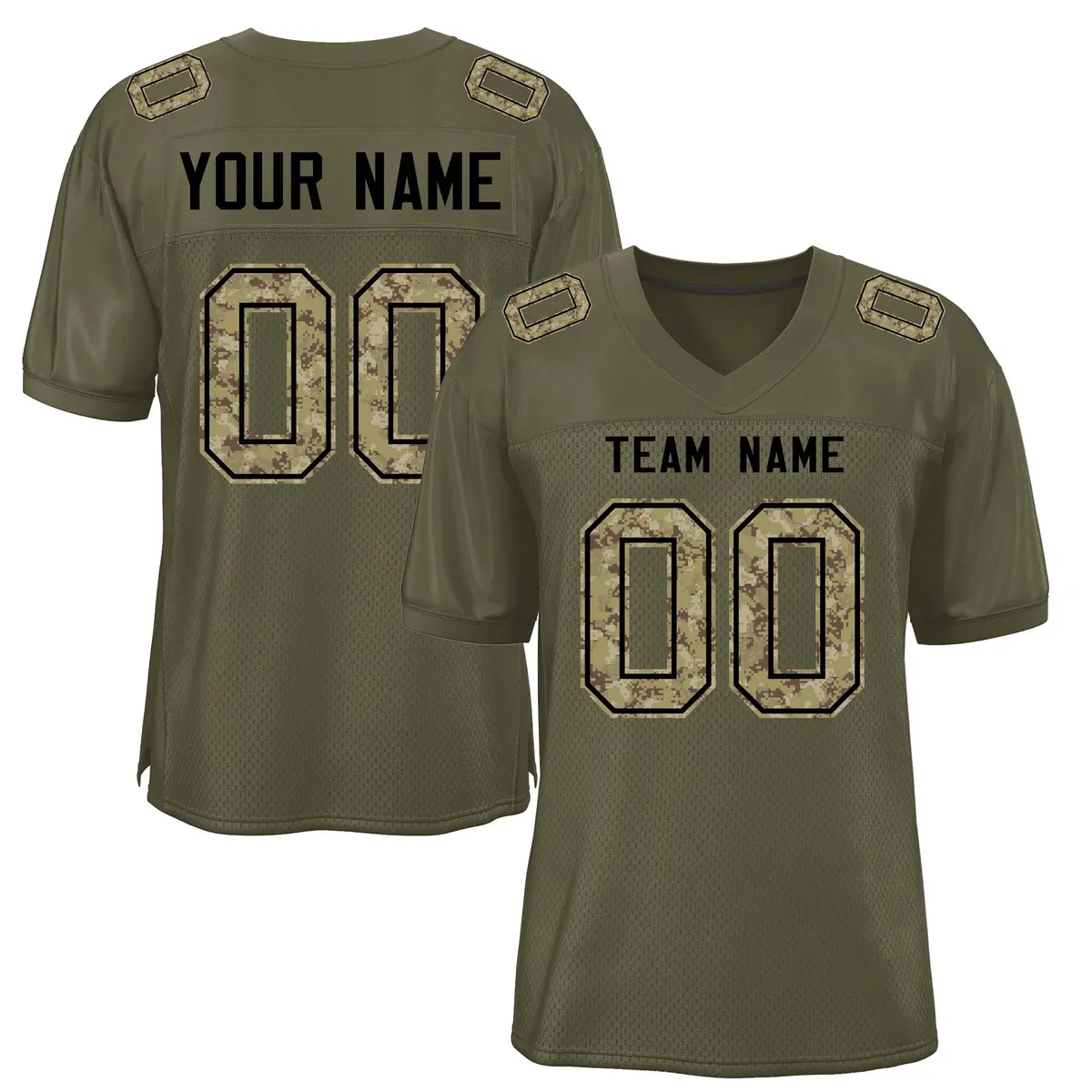 Olive Camo Classic Mesh Authentic Football Jersey