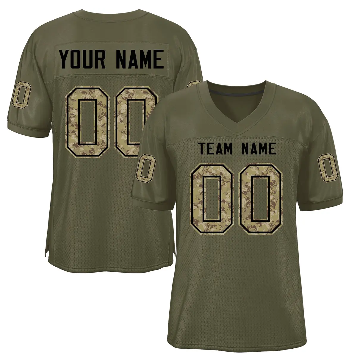 Olive Camo Classic Mesh Authentic Football Jersey