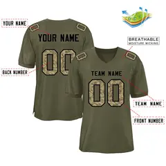 Olive Camo Classic Mesh Authentic Football Jersey 2