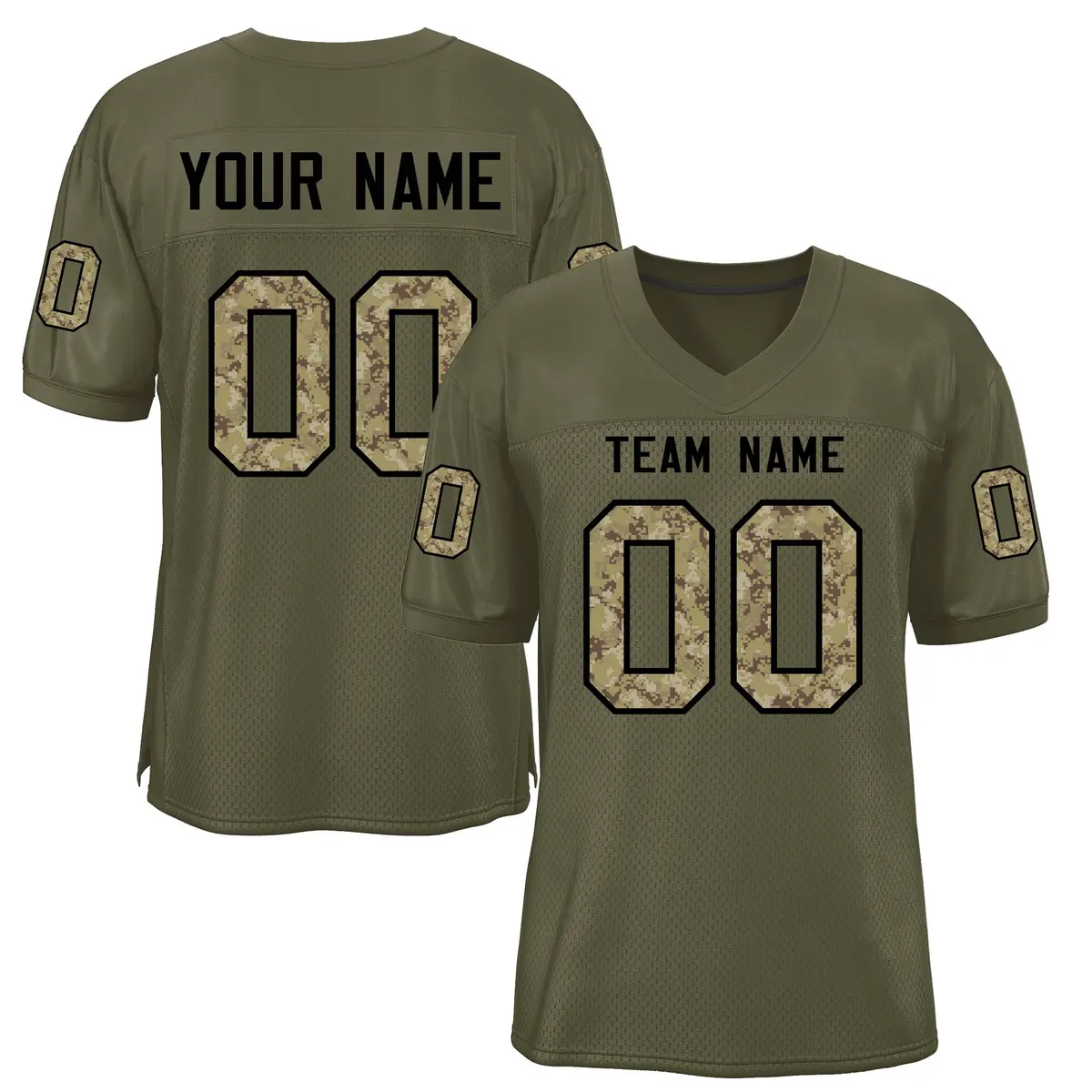 Olive Camo Classic Mesh Authentic Football Jersey