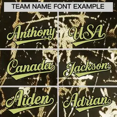 Olive Champagne Black & Gold Marble Print Streetwear Baseball Jersey 4