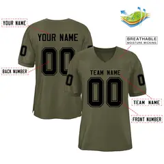 Olive Classic Mesh Authentic Football Jersey 2