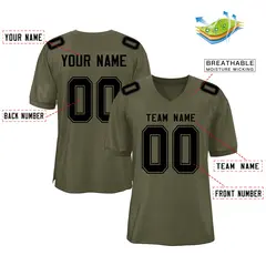 Olive Classic Mesh Authentic Football Jersey 2
