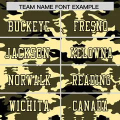 Olive Cream-Black Camo Authentic Football Jersey 3