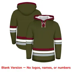 Olive Crimson Lace-Up Neck Hockey Hoodie 7