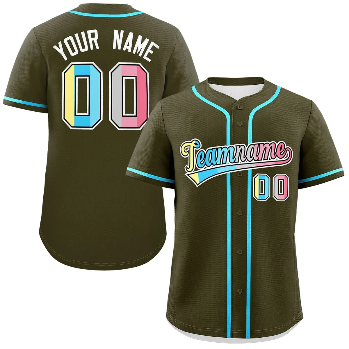 Olive Genderflux Pride Month Classic Baseball Jersey