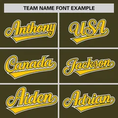 Olive Gold Half Stripe Authentic Baseball Jersey 3