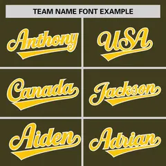 Olive Gold Horizontal Stripe Pullover Baseball Jersey 3