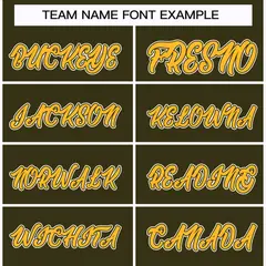 Olive Gold Olive-Khaki Classic Hockey Jersey 3