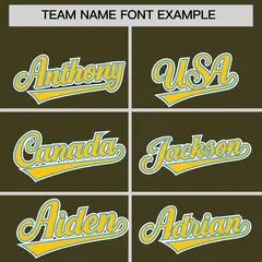 Olive Gold-Powder Blue Varsity Letterman Hoodie Jacket 5