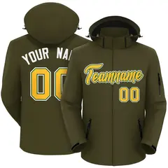 Olive Gold-White Classic Waterproof Jacket 1