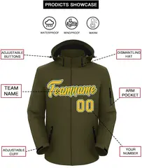Olive Gold-White Classic Waterproof Jacket 2