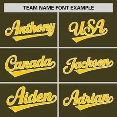 Olive Gold-White Stripe Raglan Two-Button Softball Jersey 3