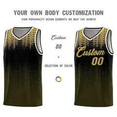 Olive Gradient Dots Pattern Team Basketball Jersey 3