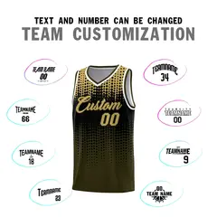 Olive Gradient Dots Pattern Team Basketball Jersey 4
