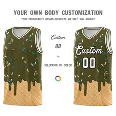 Olive Ice Cream Element Pattern Basketball Kits 3