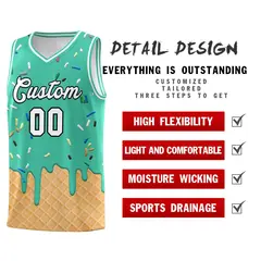 Olive Ice Cream Element Pattern Basketball Kits 2
