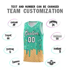 Olive Ice Cream Element Pattern Basketball Kits 4