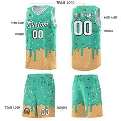 Olive Ice Cream Element Pattern Basketball Kits 5