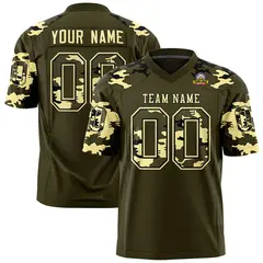 Olive Khaki Camo Authentic Football Jersey