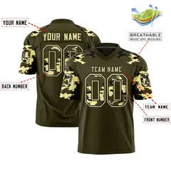Olive Khaki Camo Authentic Football Jersey 2