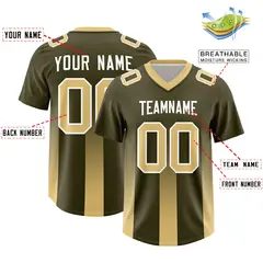 Olive Khaki Gradient Vertical Stripe Fashion Football Jersey 2