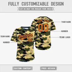 Olive Khaki Midnight Blue Camo Reversible Pullover Baseball Jersey 3