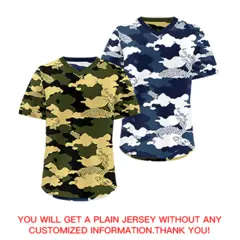 Olive Khaki Midnight Blue Camo Reversible Pullover Baseball Jersey 9