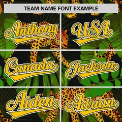 Olive Leopard Graffiti Authentic Baseball Jersey 3