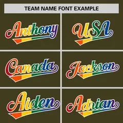 Olive LGBT Rainbow Pride Month Baseball Jersey 3