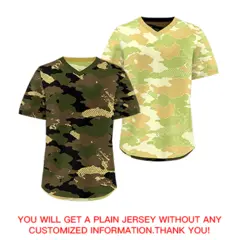 Olive Light Brown Khaki Camo Reversible Pullover Baseball Jersey 9