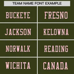 Olive Light Pink Sequin Lettering Football Jersey 3