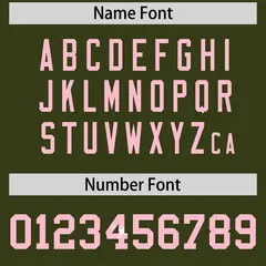 Olive Light Pink Sequin Lettering Football Jersey 4