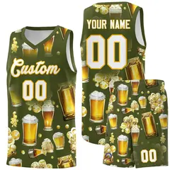 Olive National Beer Day Beer Bubble Basketball Jersey 1
