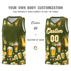 Olive National Beer Day Beer Bubble Basketball Jersey 2