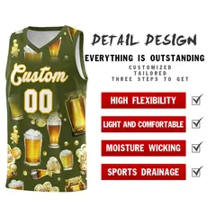 Olive National Beer Day Beer Bubble Basketball Jersey 5