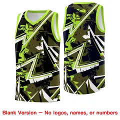 Olive Neon Green Abstract Graffiti Breathable Basketball Jersey 6
