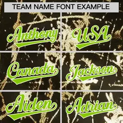 Olive Neon Green Metallic Gold Splatter Baseball Jersey 4