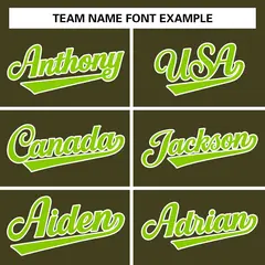 Olive Neon Green-White Varsity Full-Snap Letterman Jacket 3