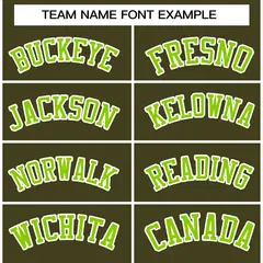 Olive Neon Green-White Varsity Full-Snap Letterman Jacket 3