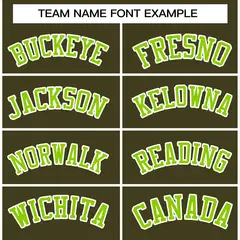 Olive Neon Green-White Varsity Full-Snap Letterman Jacket 5