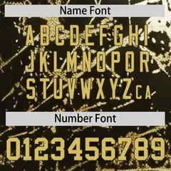 Olive Old Gold Black & Shiny Gold Cracked Foil Baseball Jersey 5