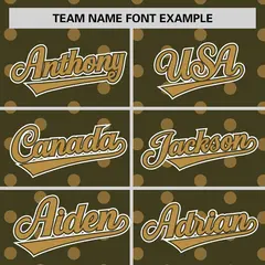 Olive Old Gold Polka Dot Graffiti Authentic Baseball Jersey 3