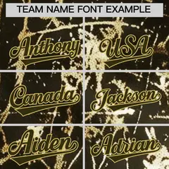 Olive Old Gold Shiny Gold Cracked Texture Baseball Jersey 4