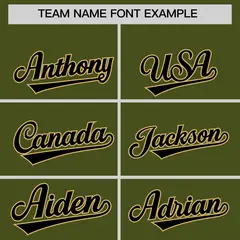 Olive Old Gold Thick Striped Star Pattern Baseball Jersey 3
