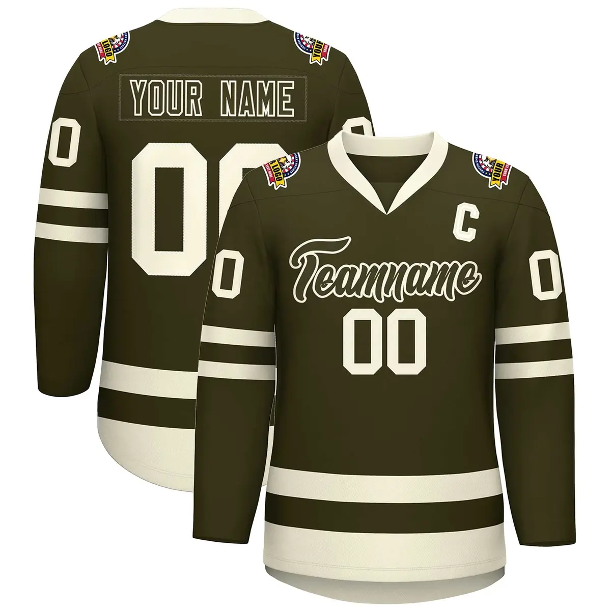 Olive Olive-Khaki Classic Hockey Jersey