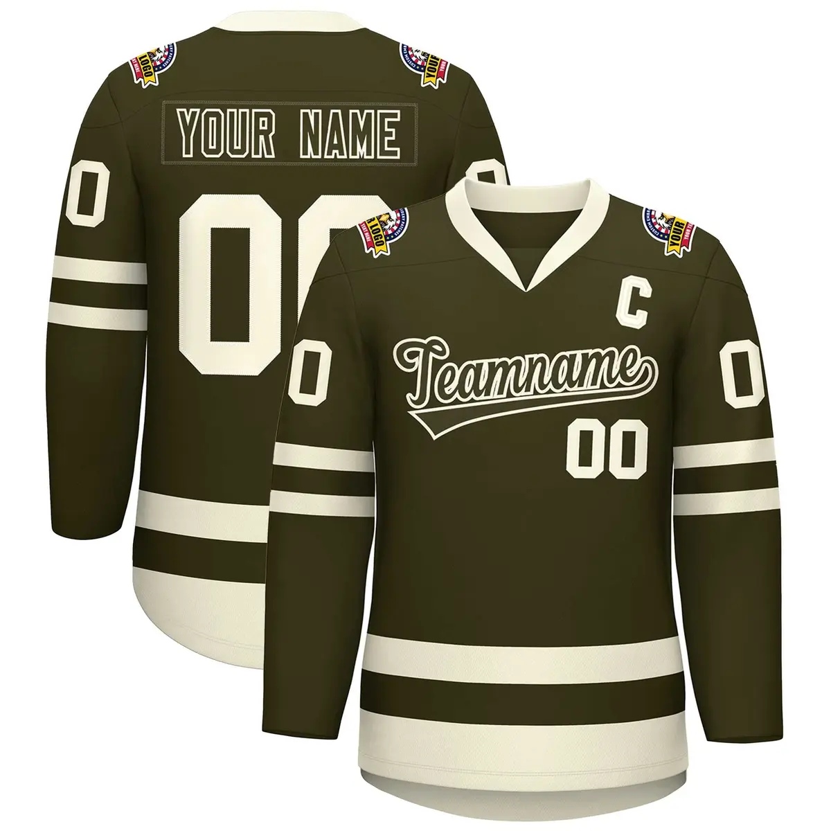 Olive Olive-Khaki Classic Hockey Jersey