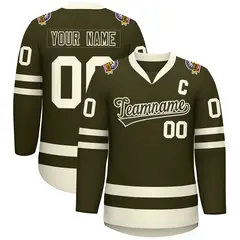Olive Olive-Khaki Classic Hockey Jersey
