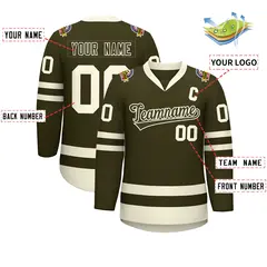 Olive Olive-Khaki Classic Hockey Jersey 2