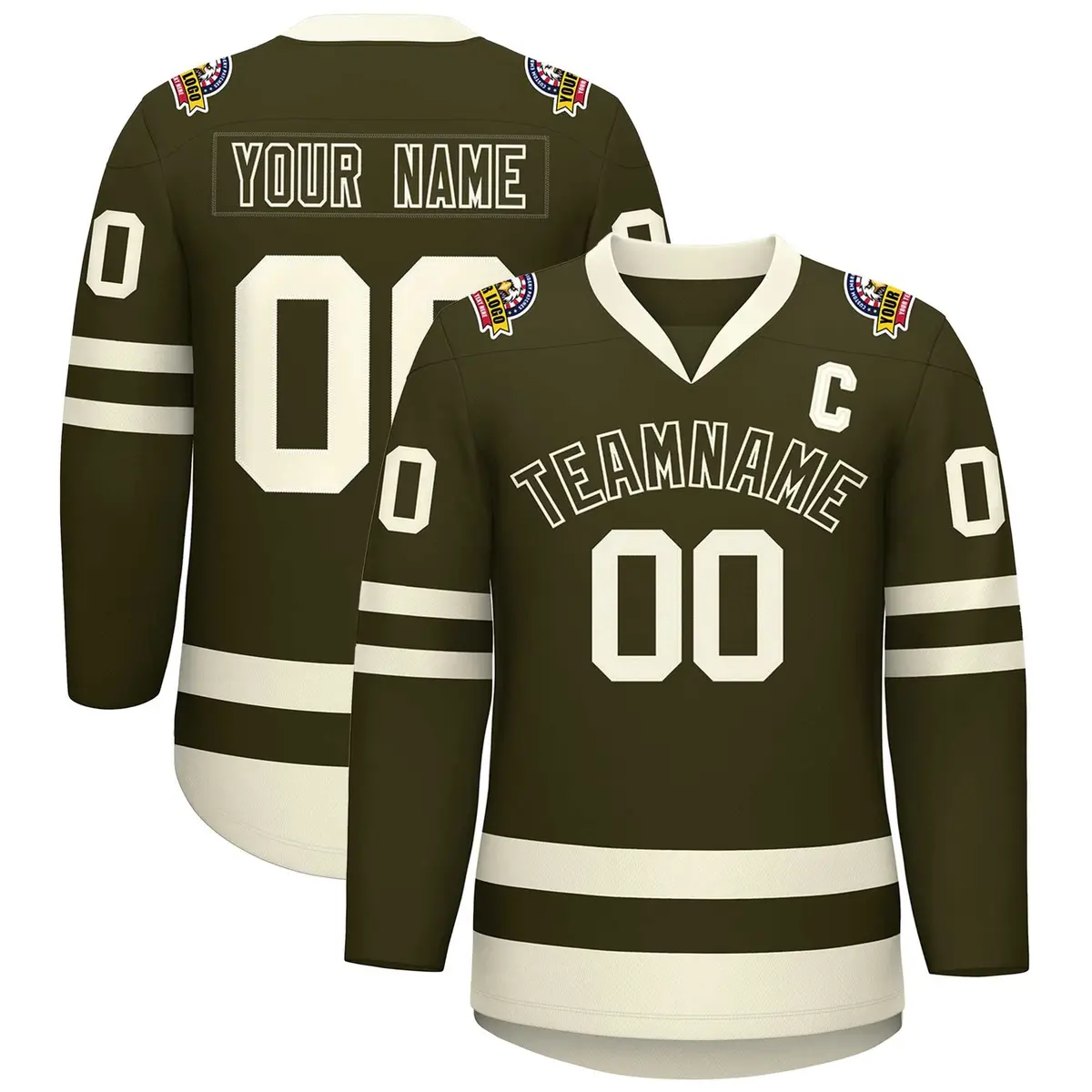 Olive Olive-Khaki Classic Hockey Jersey